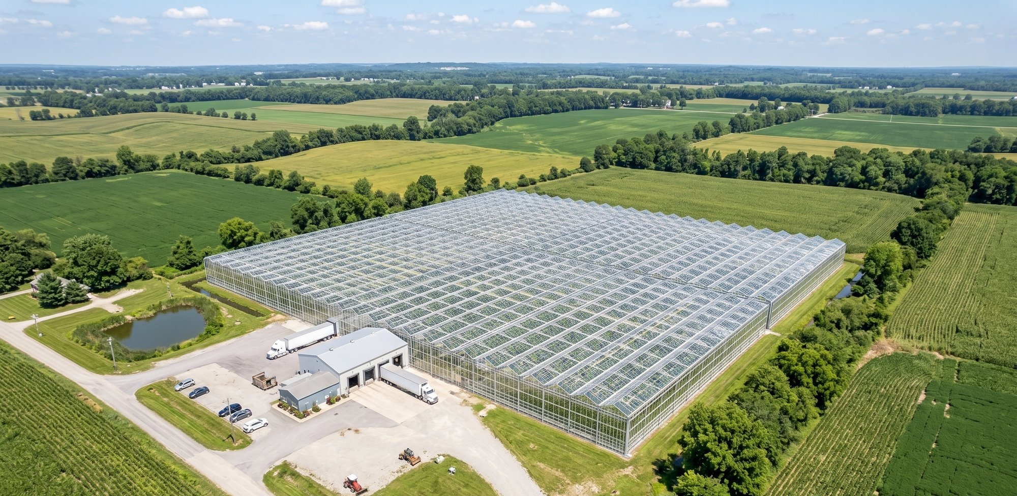 An indoor farm on the site